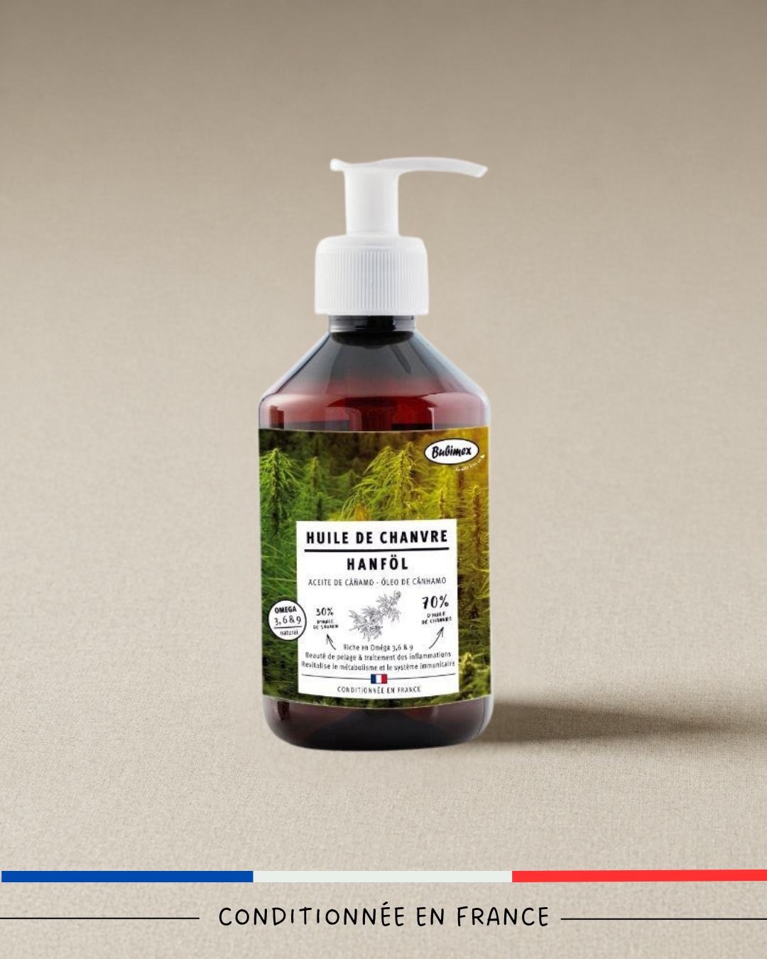 Huile de Chanvre Chien & Chat — Oméga-3, 6, 9 Naturels