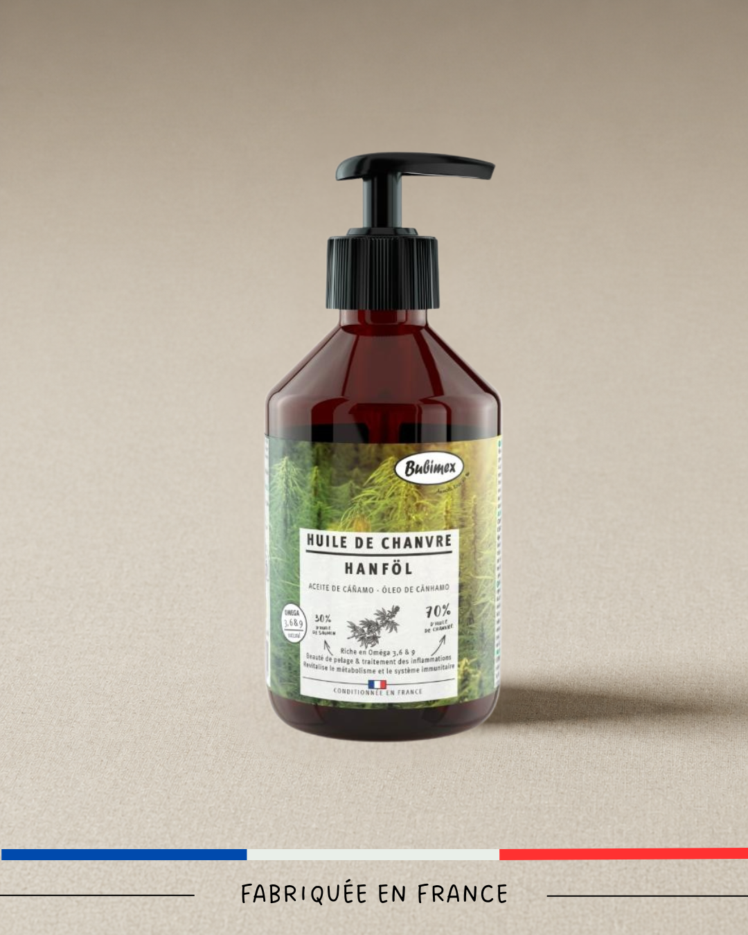 Huile de Chanvre Chien & Chat — Oméga-3, 6, 9 Naturels